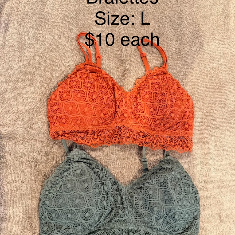 Maurices Lace Bralette Duo - Orange and Gray